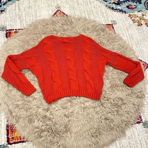Lulus chunky oversized orange sweater small - Picture 5 of 5